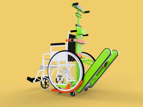 ELECTRIC STAIR CLIMBER ASSIST WHEELCHAIR CRAWLER LIFTS TROLLEY 3D Model