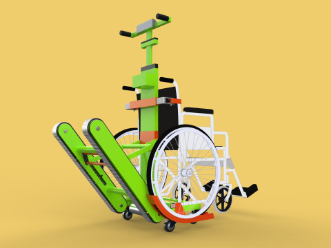 ELECTRIC STAIR CLIMBER ASSIST WHEELCHAIR CRAWLER LIFTS TROLLEY Model 3D