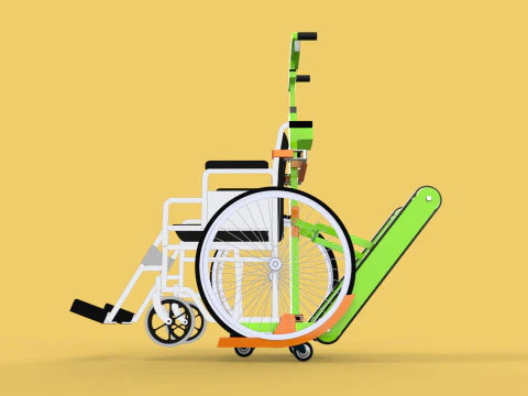 ELECTRIC STAIR CLIMBER ASSIST WHEELCHAIR CRAWLER LIFTS TROLLEY 3D Model