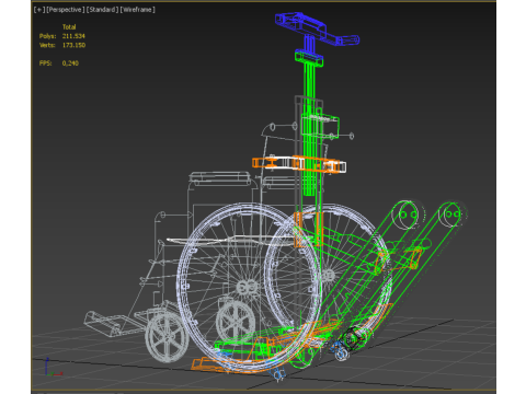 ELECTRIC STAIR CLIMBER ASSIST WHEELCHAIR CRAWLER LIFTS TROLLEY Model 3D
