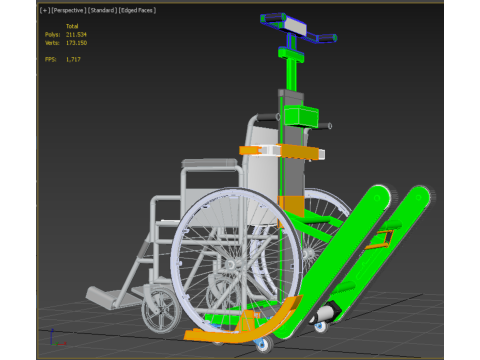 ELECTRIC STAIR CLIMBER ASSIST WHEELCHAIR CRAWLER LIFTS TROLLEY Model 3D