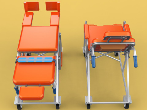WHEELCHAIR MEDICAL AMBULANCE STRETCHER TROLLEY FOLDING BED CHAIR Modèle 3D