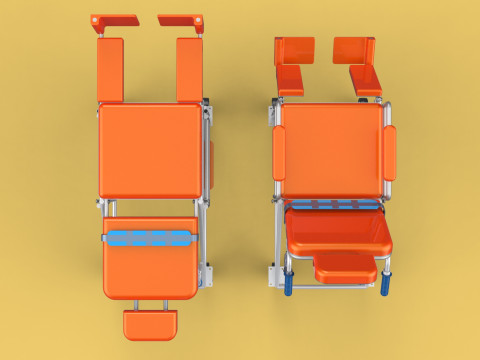 WHEELCHAIR MEDICAL AMBULANCE STRETCHER TROLLEY FOLDING BED CHAIR Modèle 3D