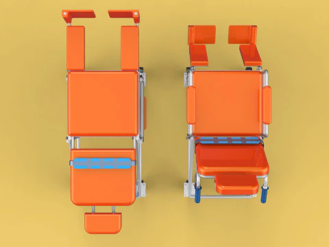 WHEELCHAIR MEDICAL AMBULANCE STRETCHER TROLLEY FOLDING BED CHAIR 3D Model