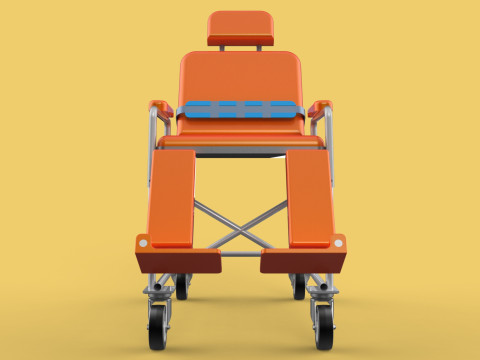 WHEELCHAIR MEDICAL AMBULANCE STRETCHER TROLLEY FOLDING BED CHAIR Modèle 3D