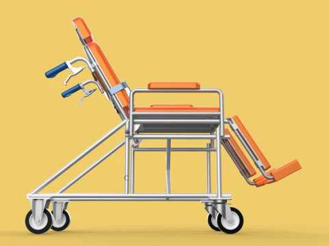 WHEELCHAIR MEDICAL AMBULANCE STRETCHER TROLLEY FOLDING BED CHAIR 3D Model
