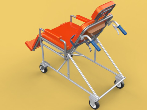 WHEELCHAIR MEDICAL AMBULANCE STRETCHER TROLLEY FOLDING BED CHAIR Modèle 3D