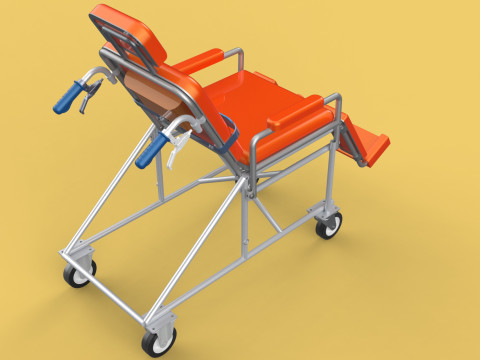 WHEELCHAIR MEDICAL AMBULANCE STRETCHER TROLLEY FOLDING BED CHAIR Modèle 3D