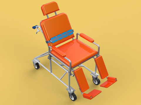 WHEELCHAIR MEDICAL AMBULANCE STRETCHER TROLLEY FOLDING BED CHAIR Modèle 3D