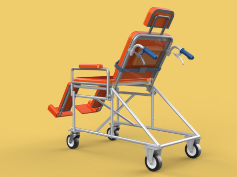 WHEELCHAIR MEDICAL AMBULANCE STRETCHER TROLLEY FOLDING BED CHAIR Modèle 3D