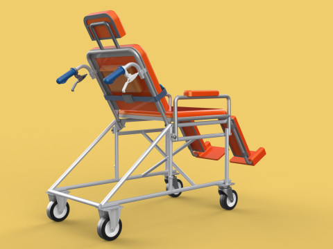 WHEELCHAIR MEDICAL AMBULANCE STRETCHER TROLLEY FOLDING BED CHAIR Modèle 3D
