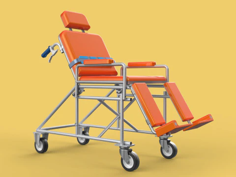 WHEELCHAIR MEDICAL AMBULANCE STRETCHER TROLLEY FOLDING BED CHAIR 3D Model