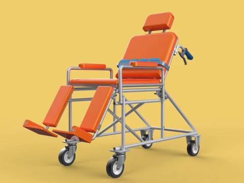WHEELCHAIR MEDICAL AMBULANCE STRETCHER TROLLEY FOLDING BED CHAIR 3D Model