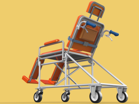 WHEELCHAIR MEDICAL AMBULANCE STRETCHER TROLLEY FOLDING BED CHAIR Modèle 3D