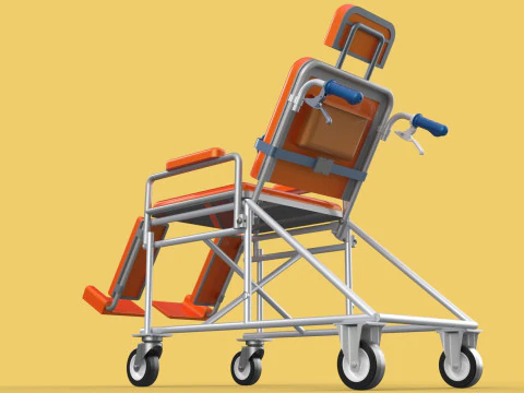 WHEELCHAIR MEDICAL AMBULANCE STRETCHER TROLLEY FOLDING BED CHAIR 3D Model