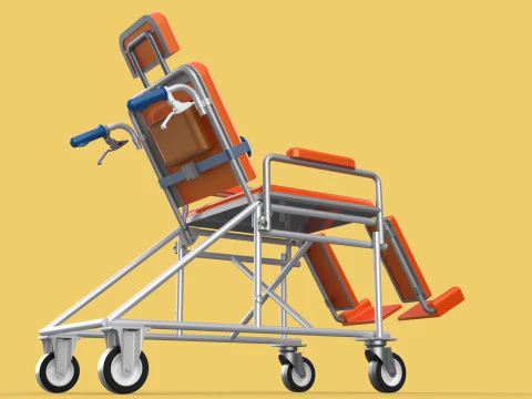 WHEELCHAIR MEDICAL AMBULANCE STRETCHER TROLLEY FOLDING BED CHAIR 3D Model