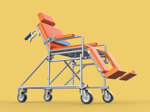 WHEELCHAIR MEDICAL AMBULANCE STRETCHER TROLLEY FOLDING BED CHAIR 3D Model