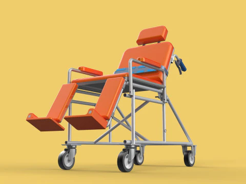 WHEELCHAIR MEDICAL AMBULANCE STRETCHER TROLLEY FOLDING BED CHAIR 3D Model
