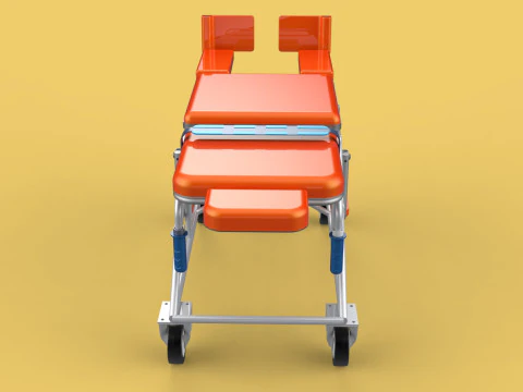 WHEELCHAIR MEDICAL AMBULANCE STRETCHER TROLLEY FOLDING BED CHAIR 3D Model
