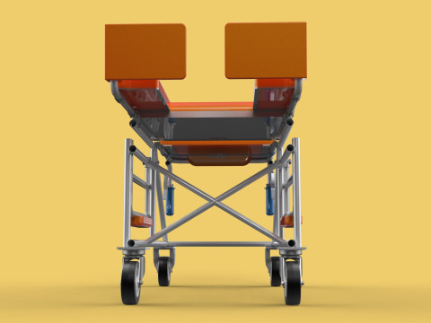 WHEELCHAIR MEDICAL AMBULANCE STRETCHER TROLLEY FOLDING BED CHAIR Modèle 3D