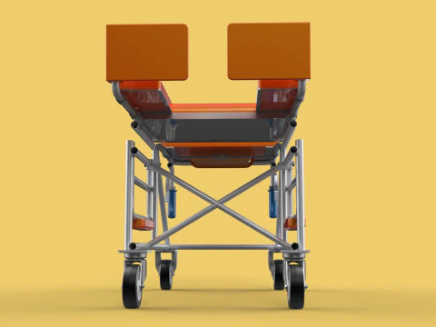 WHEELCHAIR MEDICAL AMBULANCE STRETCHER TROLLEY FOLDING BED CHAIR 3D Model