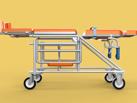 WHEELCHAIR MEDICAL AMBULANCE STRETCHER TROLLEY FOLDING BED CHAIR 3D Model