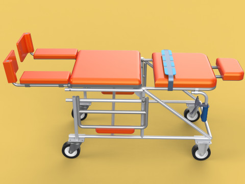 WHEELCHAIR MEDICAL AMBULANCE STRETCHER TROLLEY FOLDING BED CHAIR Modèle 3D