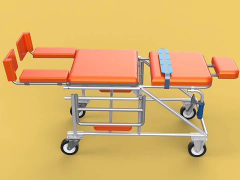 WHEELCHAIR MEDICAL AMBULANCE STRETCHER TROLLEY FOLDING BED CHAIR 3D Model