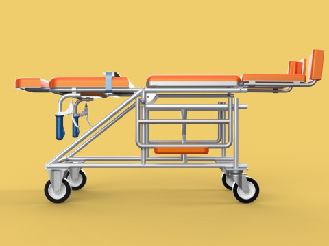 WHEELCHAIR MEDICAL AMBULANCE STRETCHER TROLLEY FOLDING BED CHAIR Modèle 3D