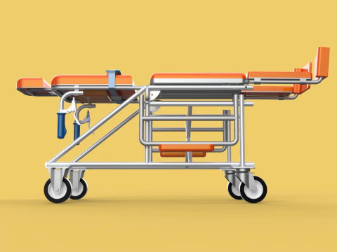 WHEELCHAIR MEDICAL AMBULANCE STRETCHER TROLLEY FOLDING BED CHAIR 3D Model