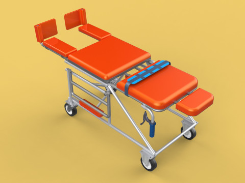 WHEELCHAIR MEDICAL AMBULANCE STRETCHER TROLLEY FOLDING BED CHAIR Modèle 3D