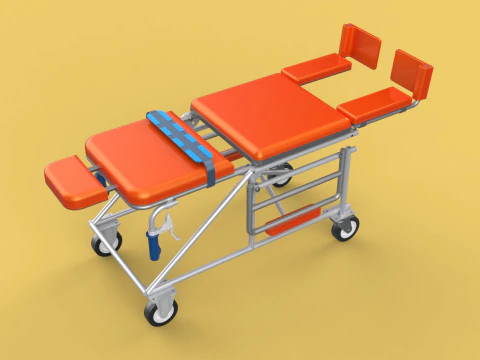 WHEELCHAIR MEDICAL AMBULANCE STRETCHER TROLLEY FOLDING BED CHAIR 3D Model