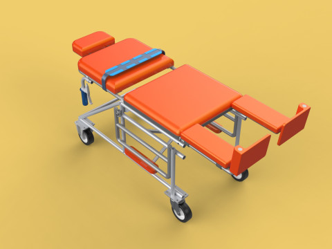 WHEELCHAIR MEDICAL AMBULANCE STRETCHER TROLLEY FOLDING BED CHAIR Modèle 3D