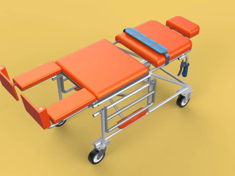 WHEELCHAIR MEDICAL AMBULANCE STRETCHER TROLLEY FOLDING BED CHAIR 3D Model