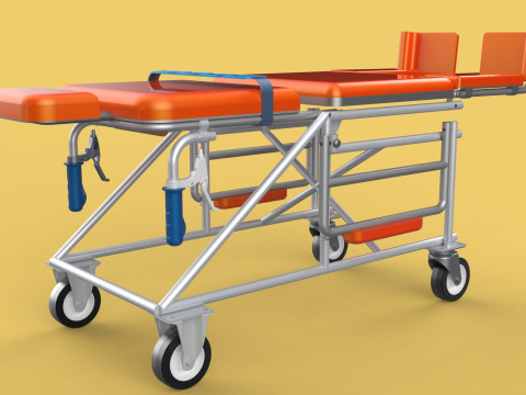 WHEELCHAIR MEDICAL AMBULANCE STRETCHER TROLLEY FOLDING BED CHAIR Modèle 3D