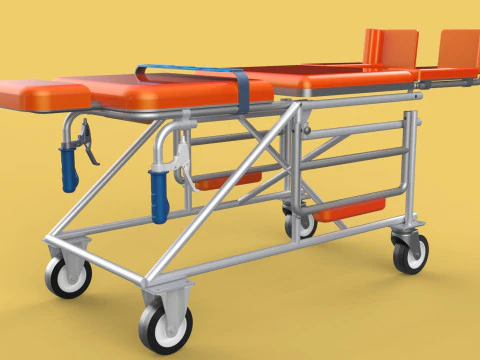 WHEELCHAIR MEDICAL AMBULANCE STRETCHER TROLLEY FOLDING BED CHAIR 3D Model