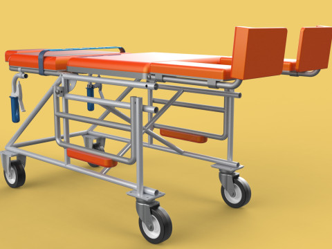WHEELCHAIR MEDICAL AMBULANCE STRETCHER TROLLEY FOLDING BED CHAIR Modèle 3D