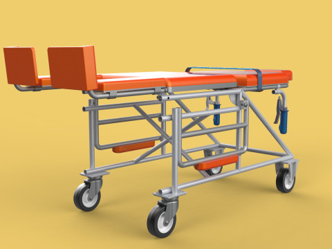 WHEELCHAIR MEDICAL AMBULANCE STRETCHER TROLLEY FOLDING BED CHAIR Modèle 3D