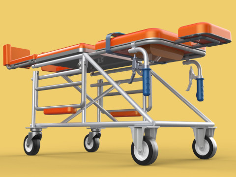 WHEELCHAIR MEDICAL AMBULANCE STRETCHER TROLLEY FOLDING BED CHAIR Modèle 3D