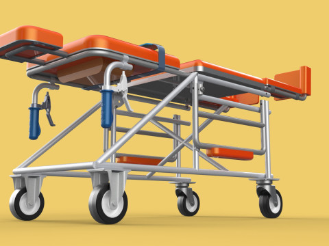 WHEELCHAIR MEDICAL AMBULANCE STRETCHER TROLLEY FOLDING BED CHAIR Modèle 3D