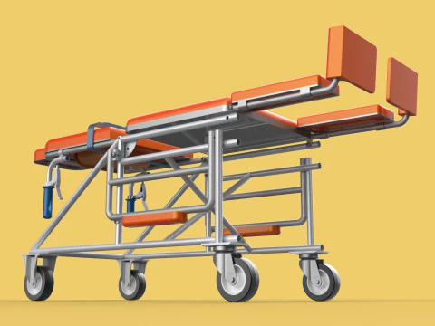 WHEELCHAIR MEDICAL AMBULANCE STRETCHER TROLLEY FOLDING BED CHAIR 3D Model
