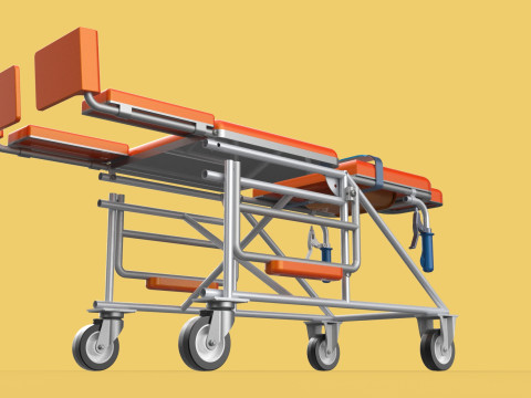 WHEELCHAIR MEDICAL AMBULANCE STRETCHER TROLLEY FOLDING BED CHAIR Modèle 3D