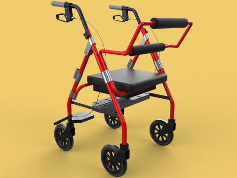 ROLLATOR ROLLING WHEELED WALKER FOLDABLE WALKING FRAME SEAT AID 3D Model