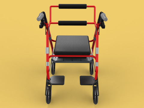 ROLLATOR ROLLING WHEELED WALKER FOLDABLE WALKING FRAME SEAT AID 3Dモデル