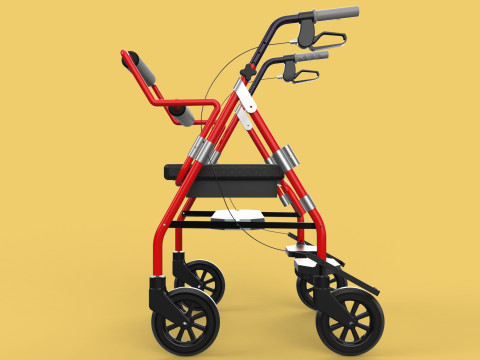 ROLLATOR ROLLING WHEELED WALKER FOLDABLE WALKING FRAME SEAT AID 3Dモデル