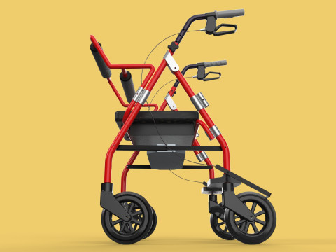 ROLLATOR ROLLING WHEELED WALKER FOLDABLE WALKING FRAME SEAT AID 3Dモデル