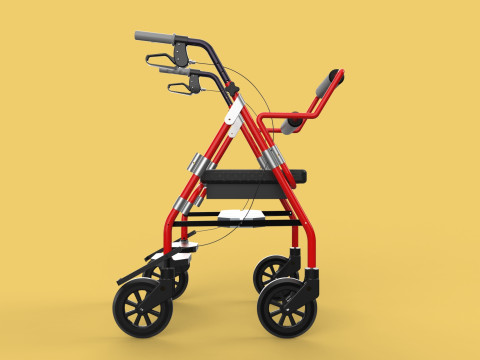 ROLLATOR ROLLING WHEELED WALKER FOLDABLE WALKING FRAME SEAT AID 3Dモデル