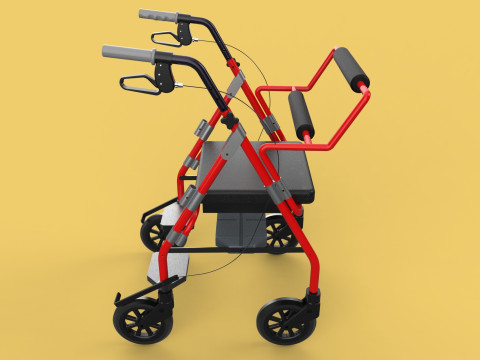ROLLATOR ROLLING WHEELED WALKER FOLDABLE WALKING FRAME SEAT AID 3Dモデル