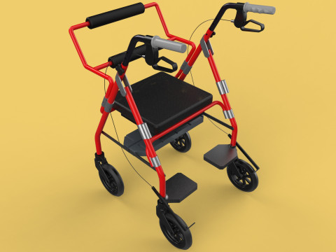 ROLLATOR ROLLING WHEELED WALKER FOLDABLE WALKING FRAME SEAT AID 3Dモデル