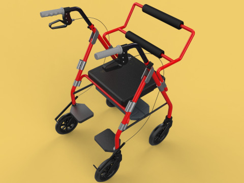 ROLLATOR ROLLING WHEELED WALKER FOLDABLE WALKING FRAME SEAT AID 3Dモデル